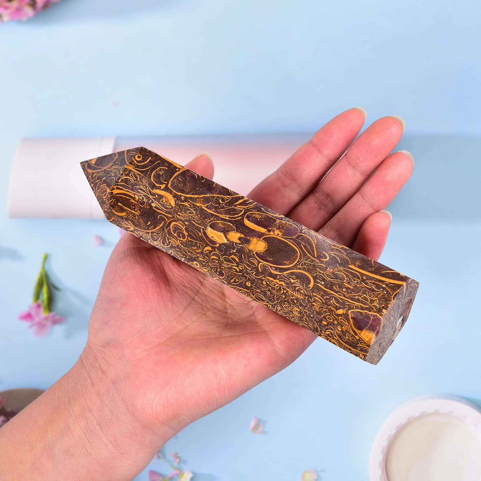 JIC Gem cristal Jade doré à la soie, décoration chic et énergie apaisante.