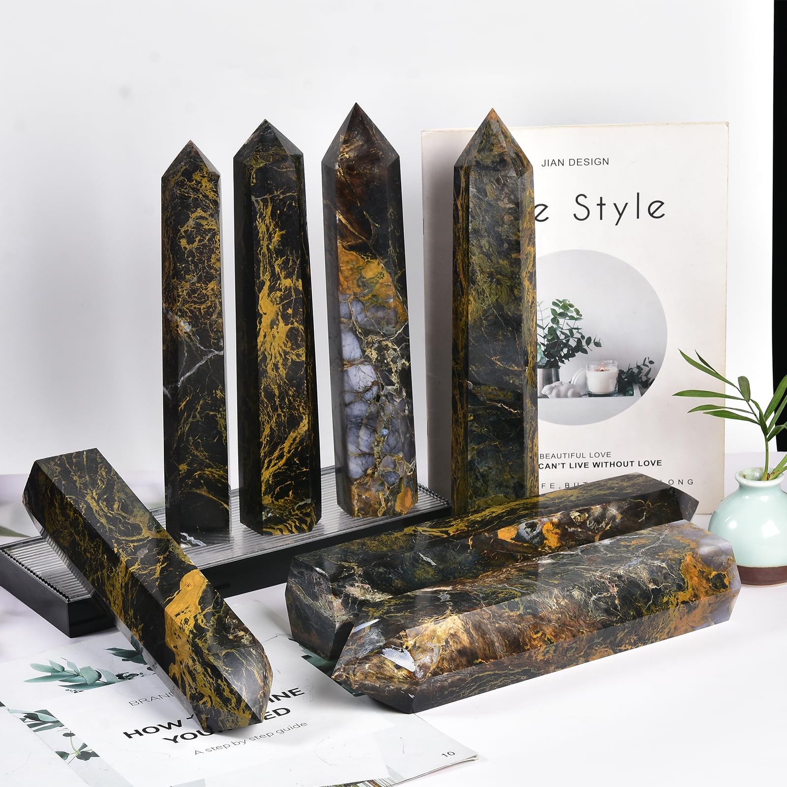 JIC Gem deco-cristal pietersite: pièce naturelle décorative apportant énergie apaisante.