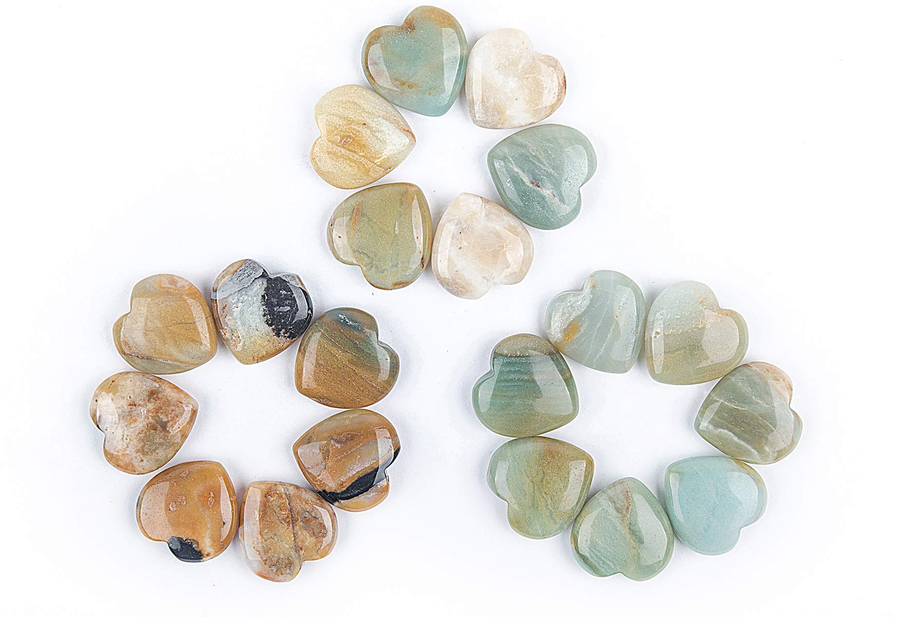 JIC Gem ensemble coeurs fluorite 30mm, équilibre et esthétique pour l'espace.