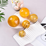 Boule fluorite jaune JIC Gem, parfaite pour bureau et coins de méditation.