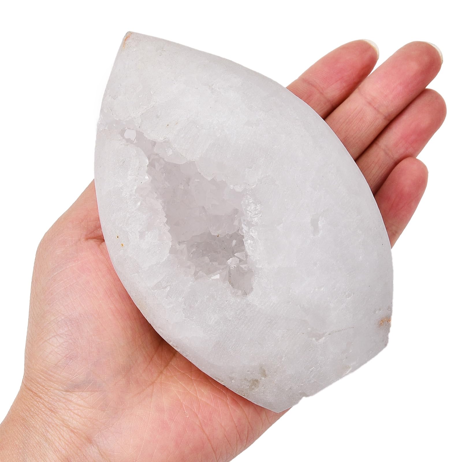 Géode quartz brute de JIC Gem sur surface naturelle pour décoration.