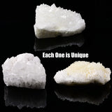 JIC Gem géode quartz clair, structure hexagonale pour concentration.