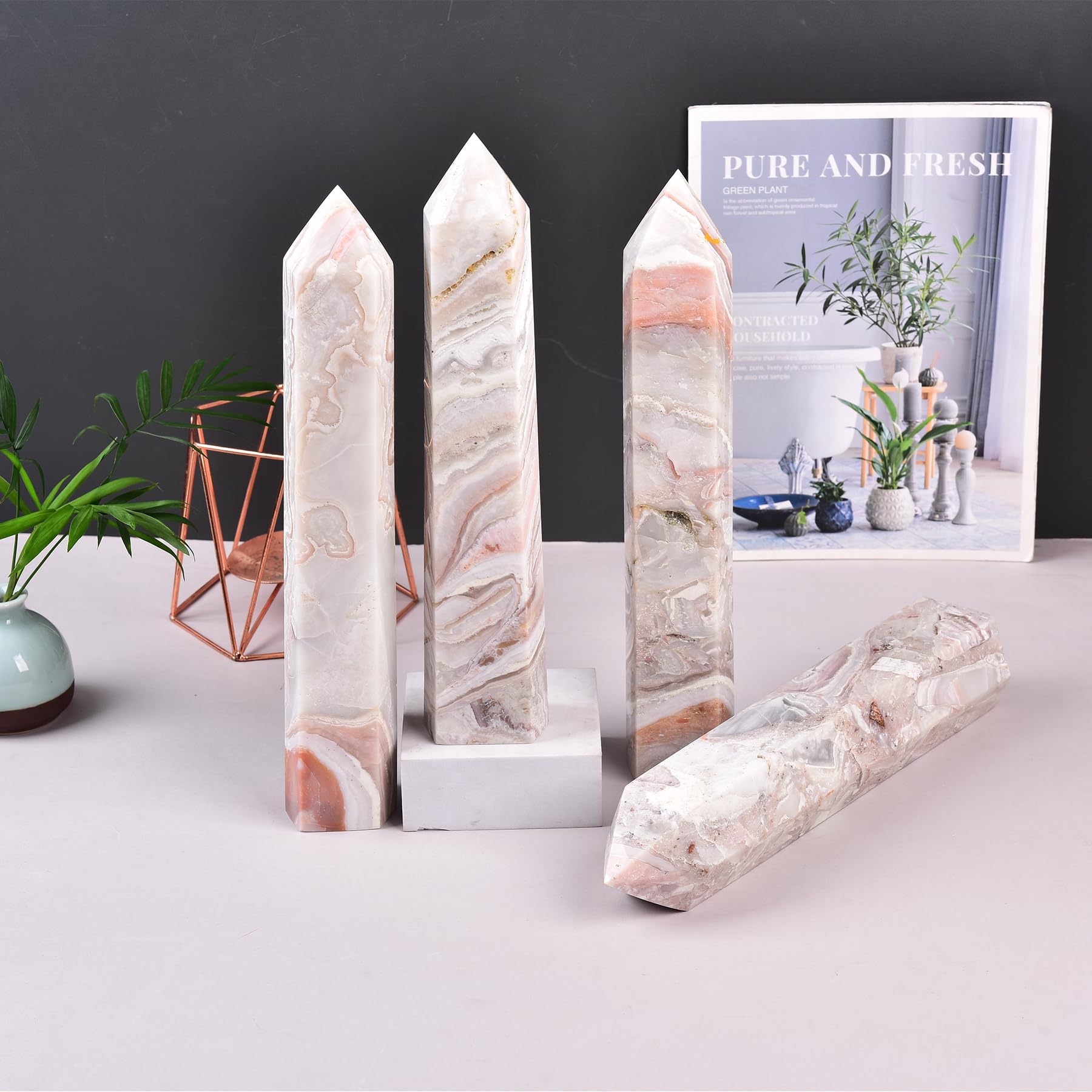 Pièce naturelle polie JIC Gem, unique décor et énergie décorative.