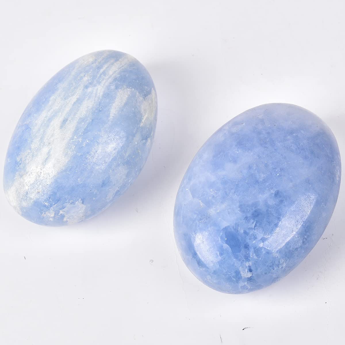 JIC Gem pierre palmier celestite bleue utilisée en méditation