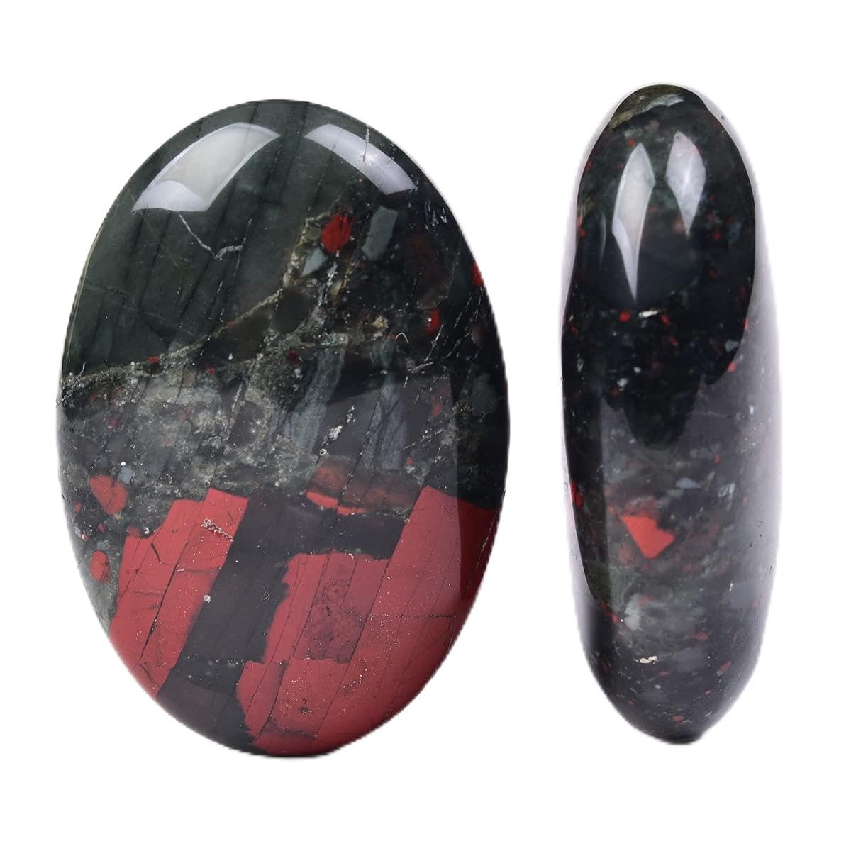 JIC Gem – pierre-paume Afrique Bloodstone 2 pièces pour relaxation et apaisement