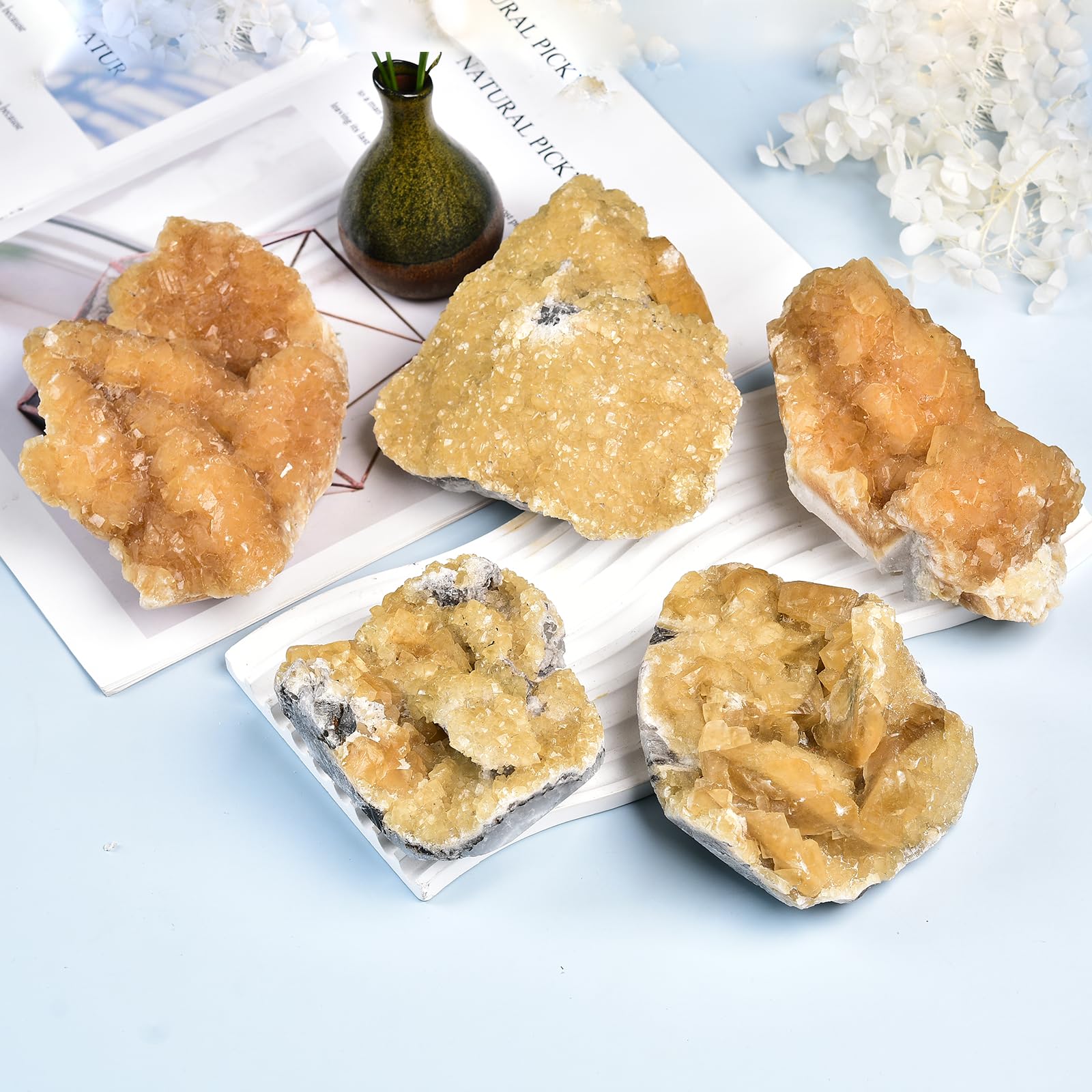 JIC Gem pierre quartz jaune, cadeau élégant pour collectionneurs et amis.