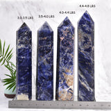 JIC Gem pointe de cristal sodalite bleu, adaptée au Reiki et à la méditation guidée.