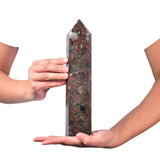 JIC Gem pointe de quartz bleu à six facettes pour méditation et concentration.