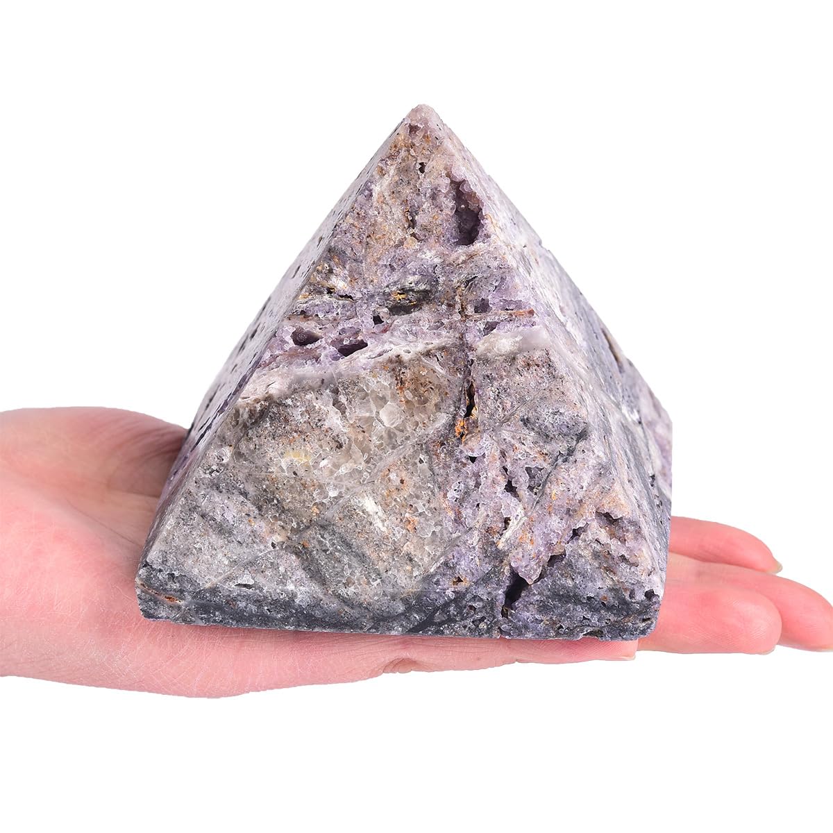 Pyramide sphalérite violet de JIC Gem, énergie potentielle et style