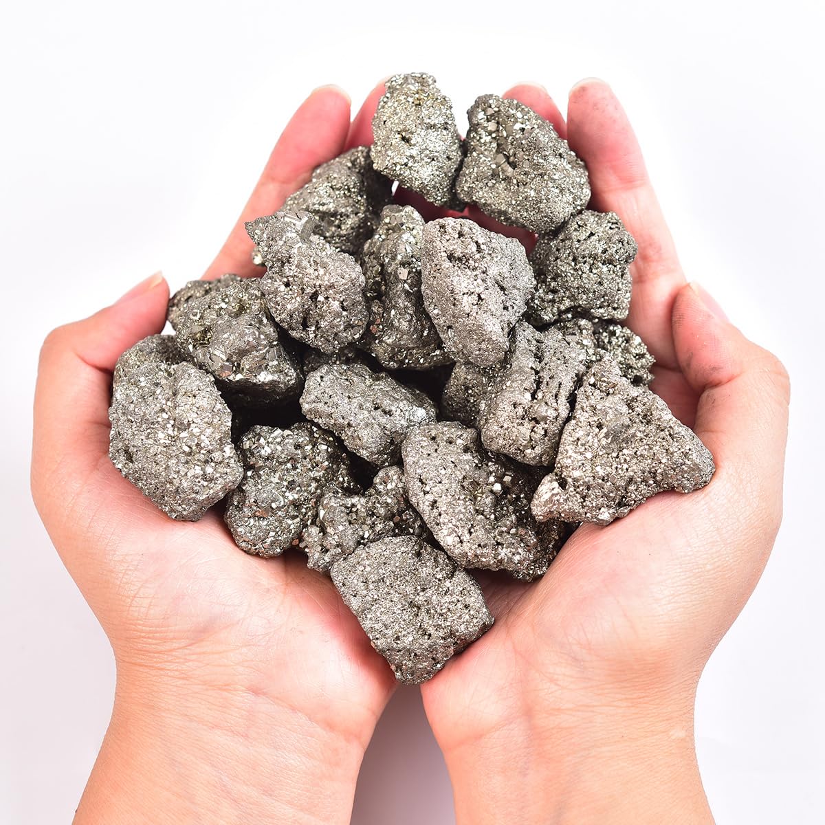 JIC Gem Pyrite – ensemble de pierres brutes pour énergie et abondance.