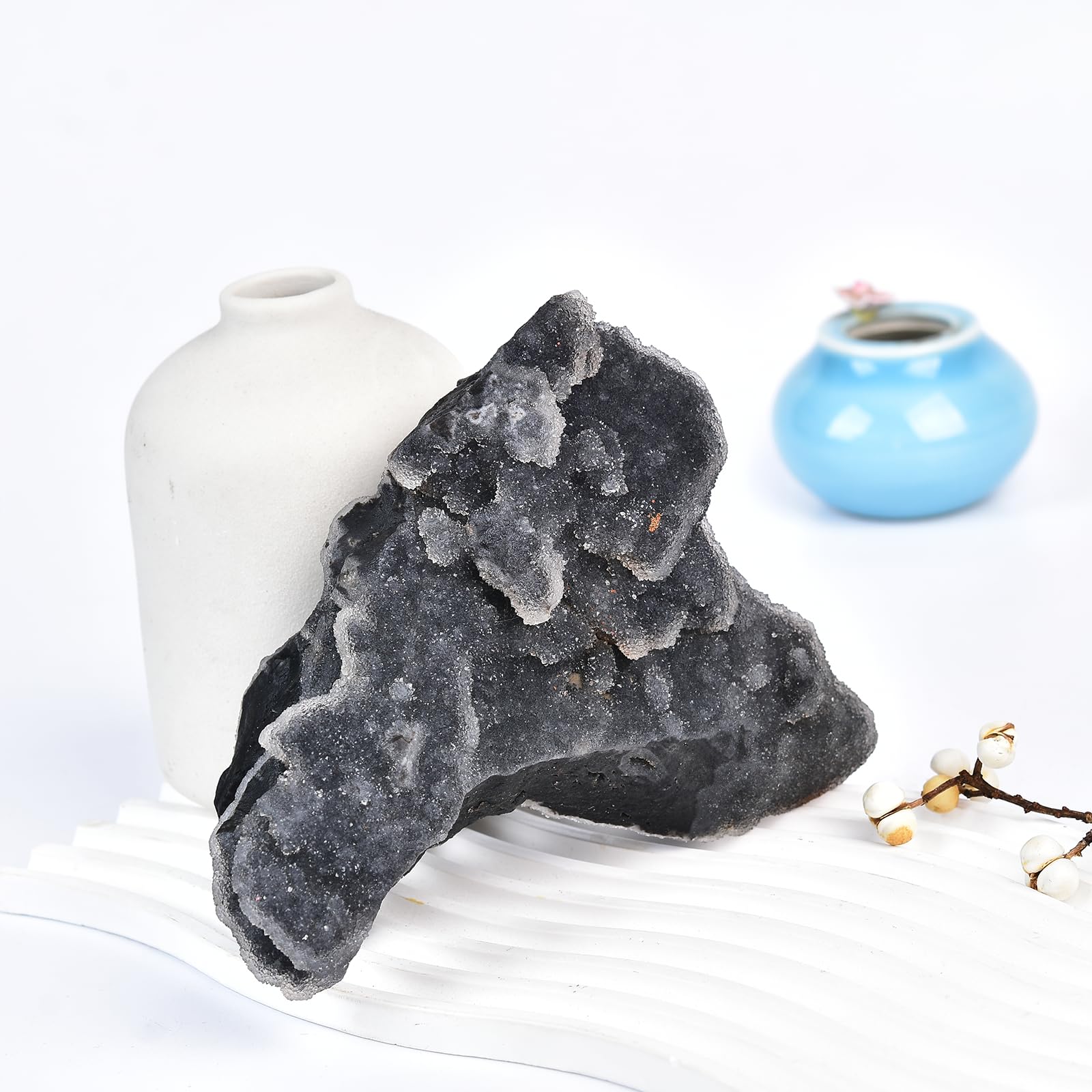 Sphalerite JIC Gem: couleur noir et blanc pour décoration élégante.