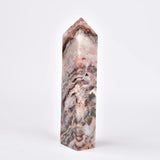 JIC Gem tour en agate rayée naturel, soutient la concentration pendant la méditation.