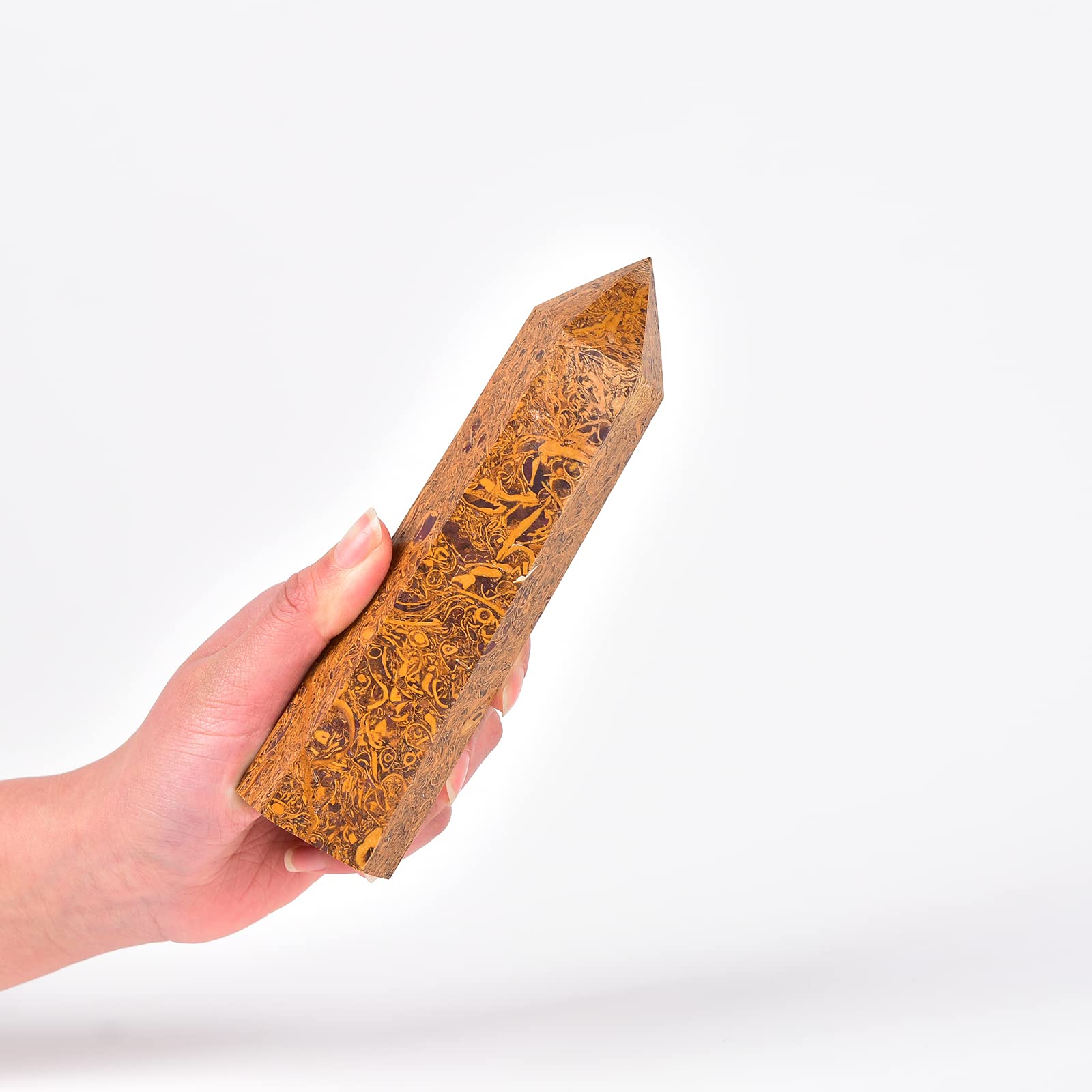 JIC Gem tour cristal hexagonal, énergie concentrée pour méditation et Reiki.