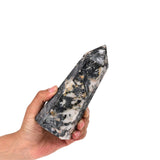 JIC Gem cristal tourmaline noire et quartz blanc, pièce unique pour collection