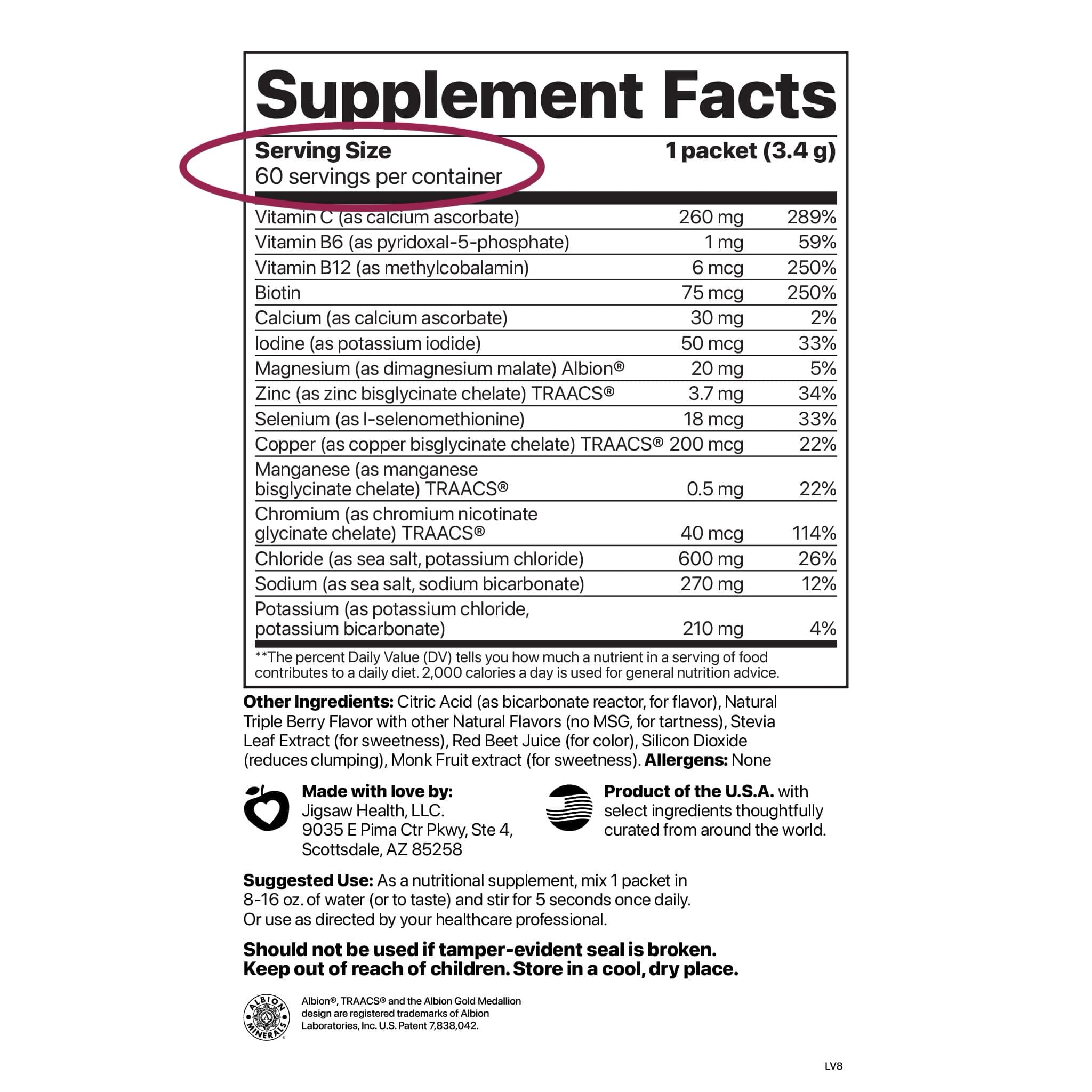 Le sachet Jigsaw Electrolyte Supreme se dissout rapidement dans l’eau.