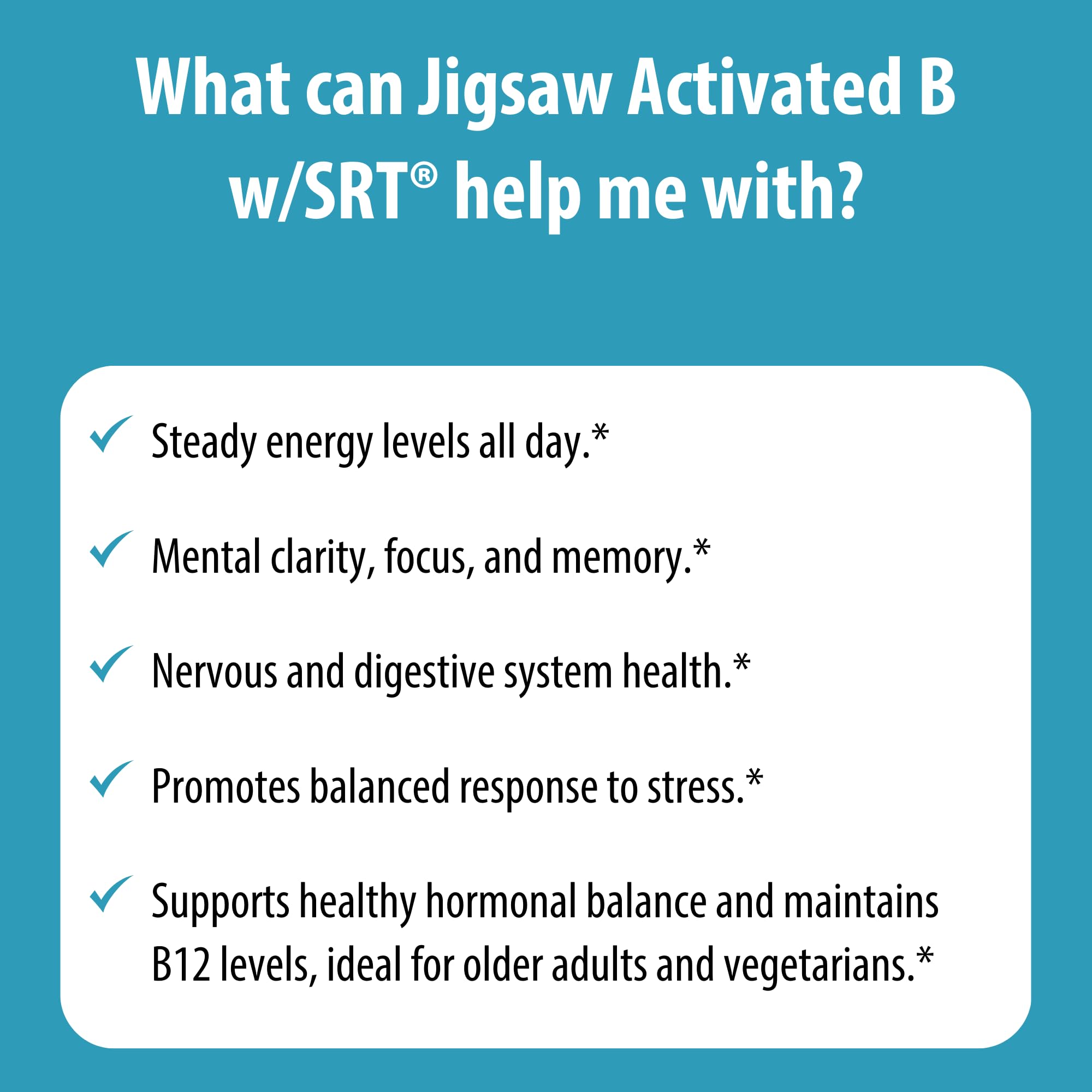Jigsaw Health Activated B w/SRT — design compact pour le sac à main