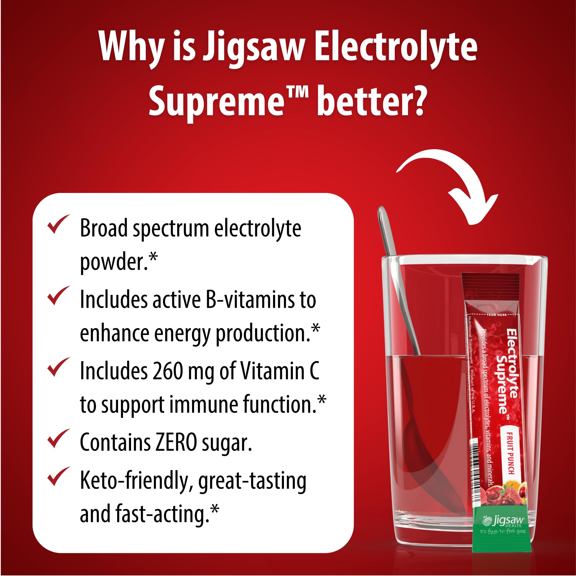 Jigsaw Health Electrolyte Supreme bouteille portable Fruit Punch pratique pour le sport
