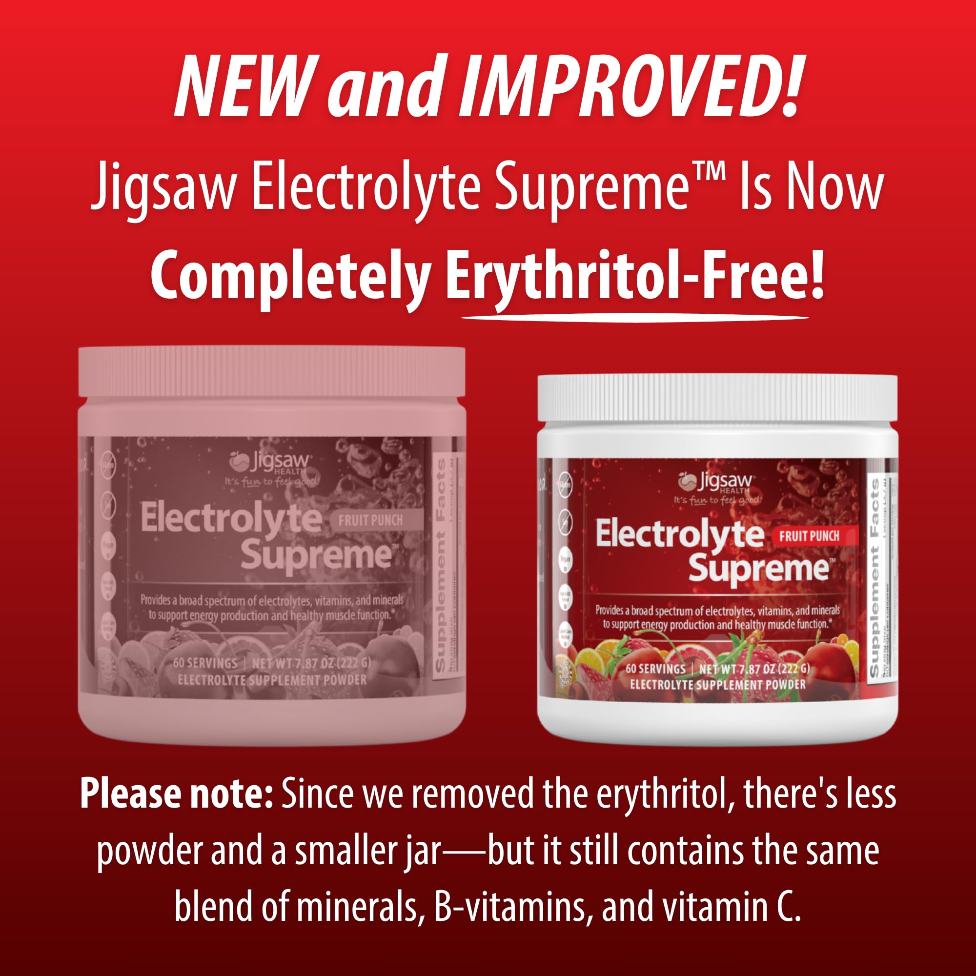 Jigsaw Health Electrolyte Supreme saveur Citron-Lime, goût frais et réhydratation rapide.
