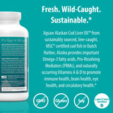 Huile foie morue Jigsaw Health Alaskienne — contient vitamines A et D naturellement