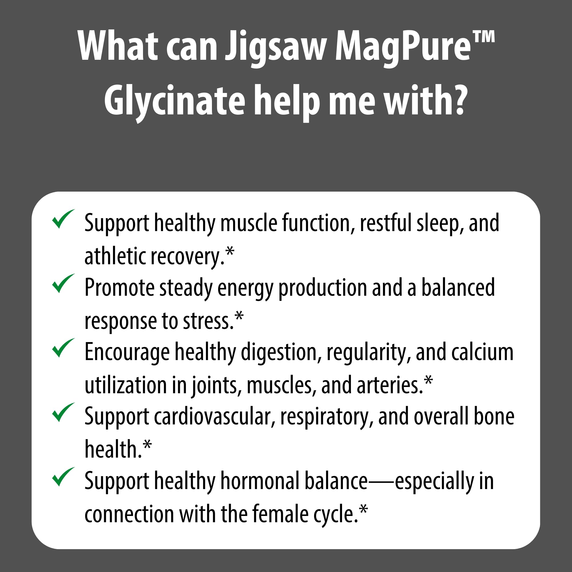 Jigsaw Health MagPure Glycinate — texture des gélules et magnésium bisglycinate à haute biodisponibilité.