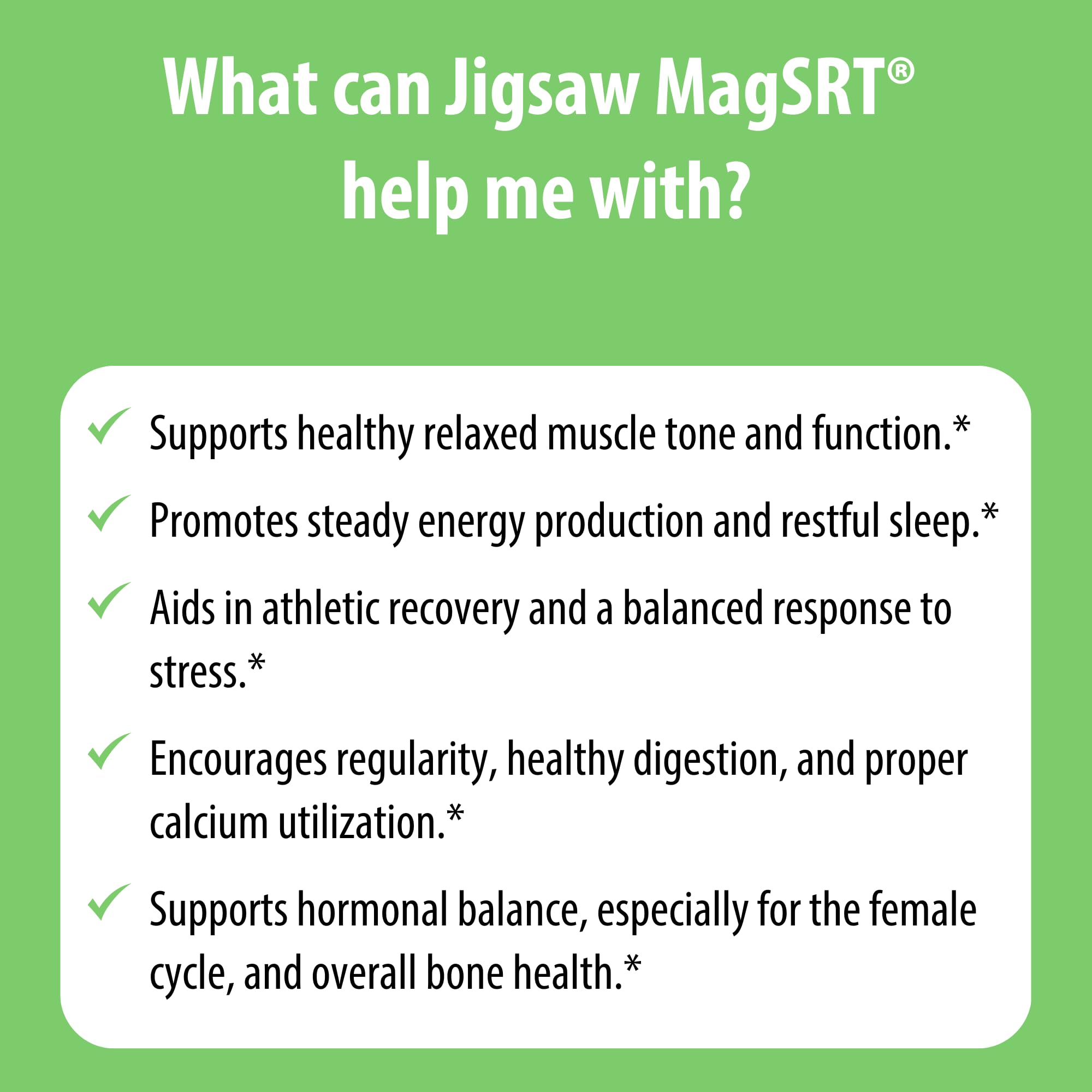 Jigsaw Health MagSRT: composition-vitamines-b6-folate-b12 visible sur le flacon.