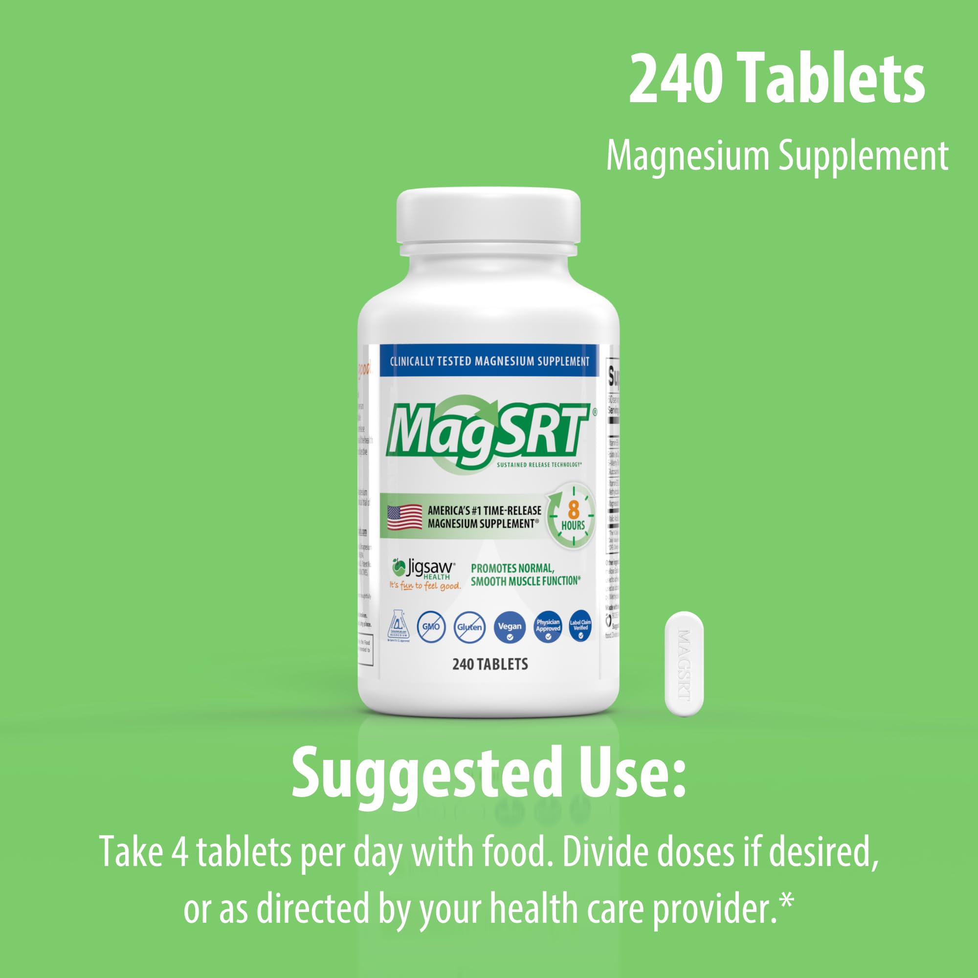 Jigsaw Health MagSRT: utilisation-quotidienne recommandée pour un apport minéral stable.