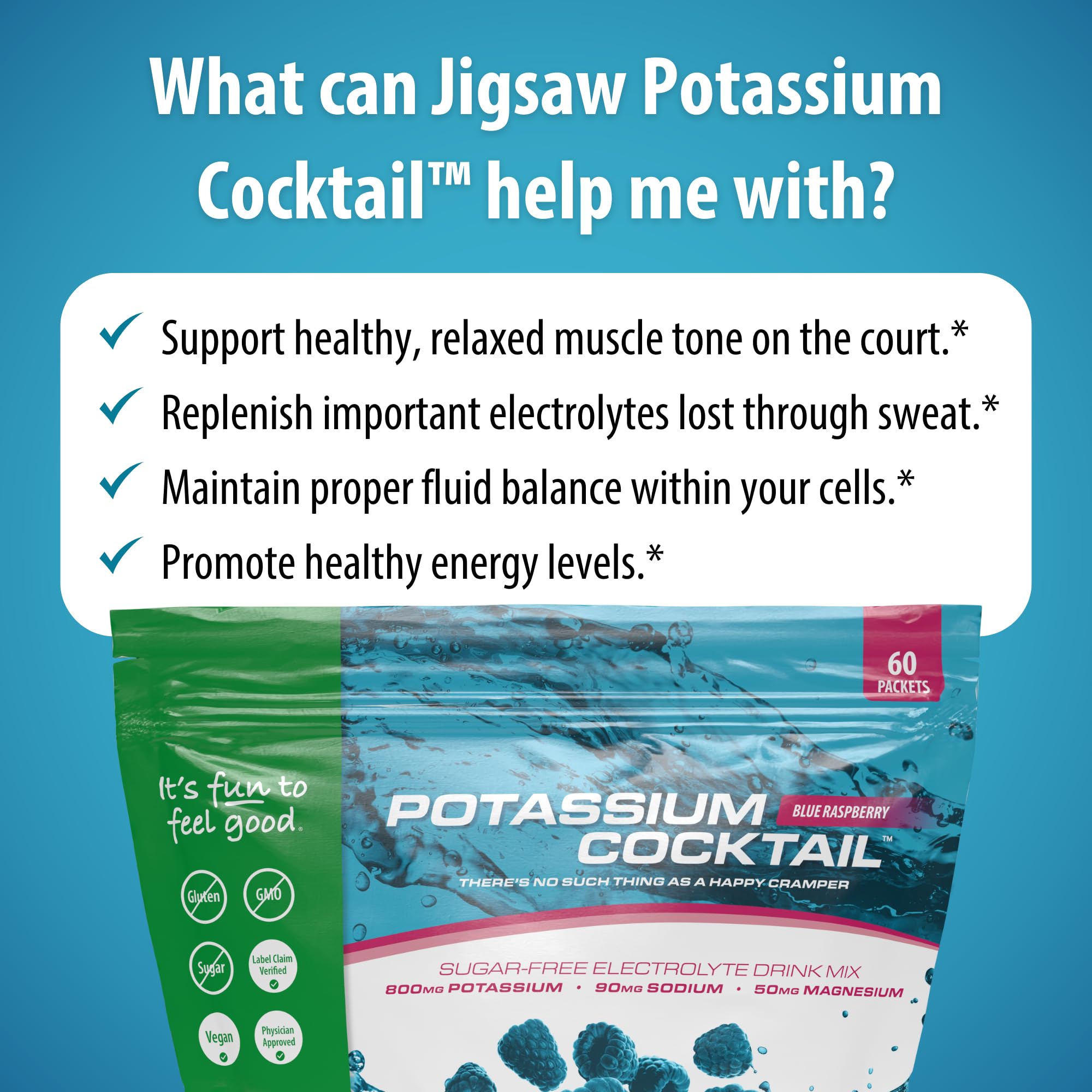 Jigsaw Health Potassium Cocktail, information nutritionnelle utile sur le potassium