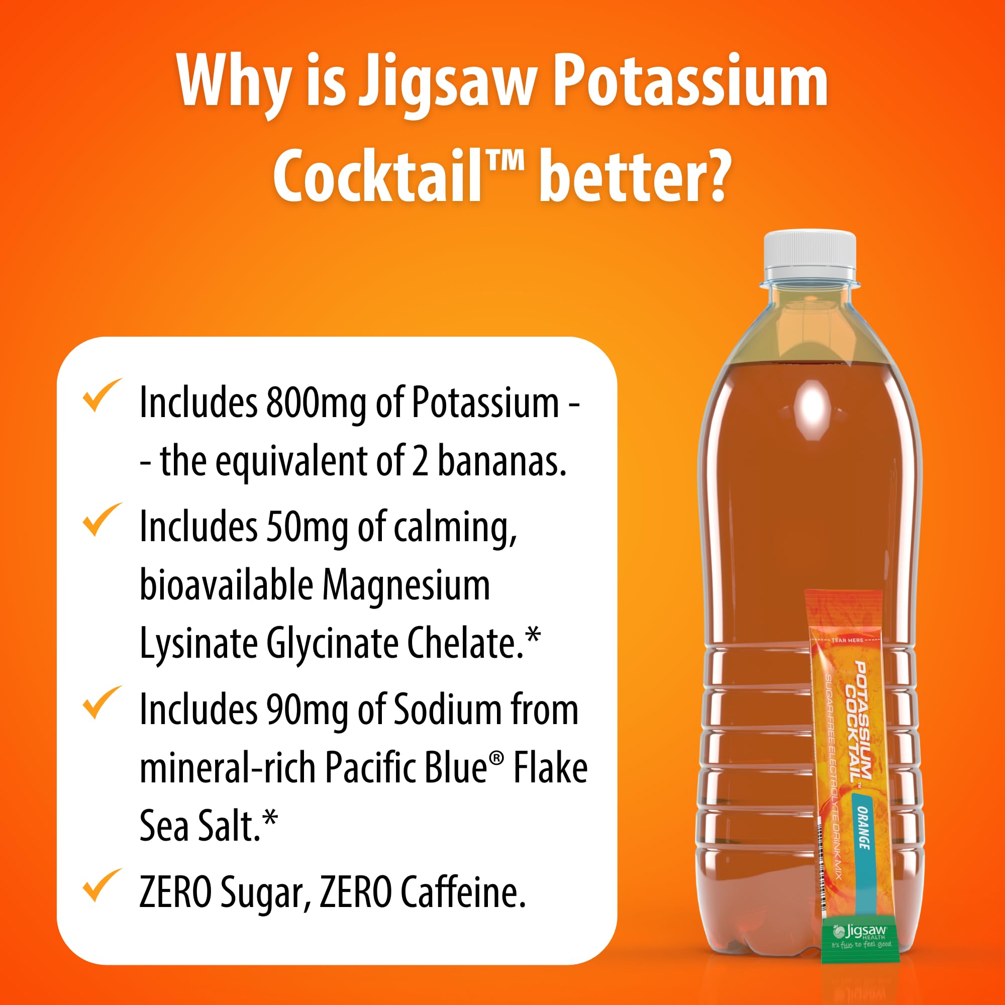 Jigsaw Health Potassium Cocktail - sachet portable idéal pour sac de sport.