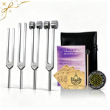 JILYUN diapasons ensemble, coffret complet, idéal pour méditation et équilibre énergétique.