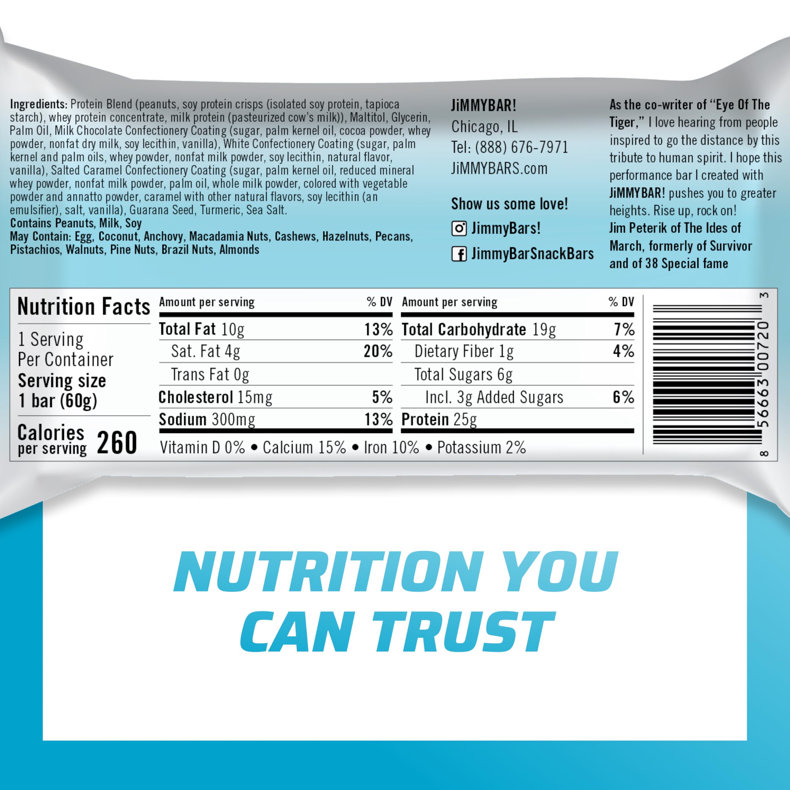 JiMMYBAR Noix d'arachides entières : protéine avec texture riche