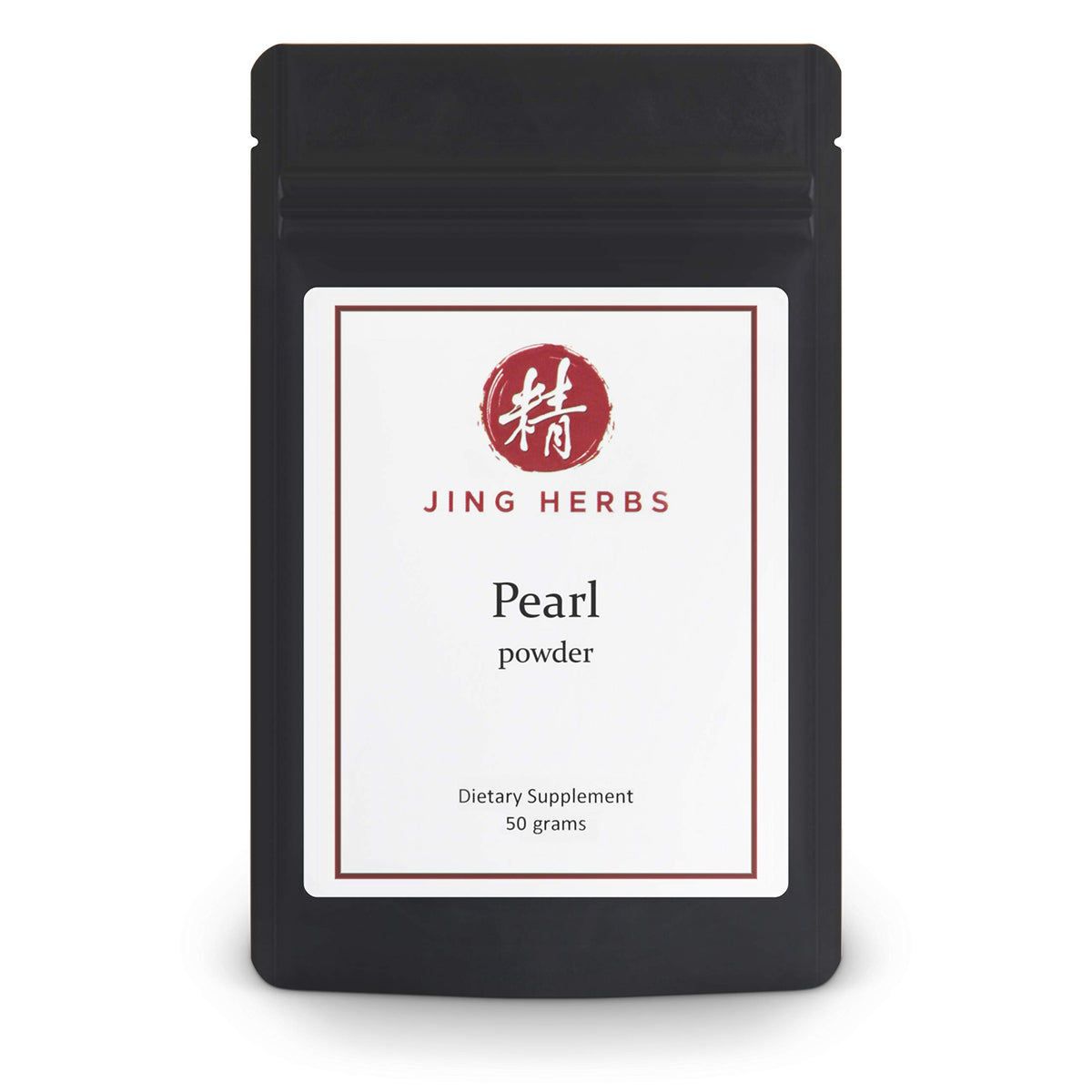 Poudre de perle Jing Herbs, flacon mis en valeur pour une peau lumineuse et énergie