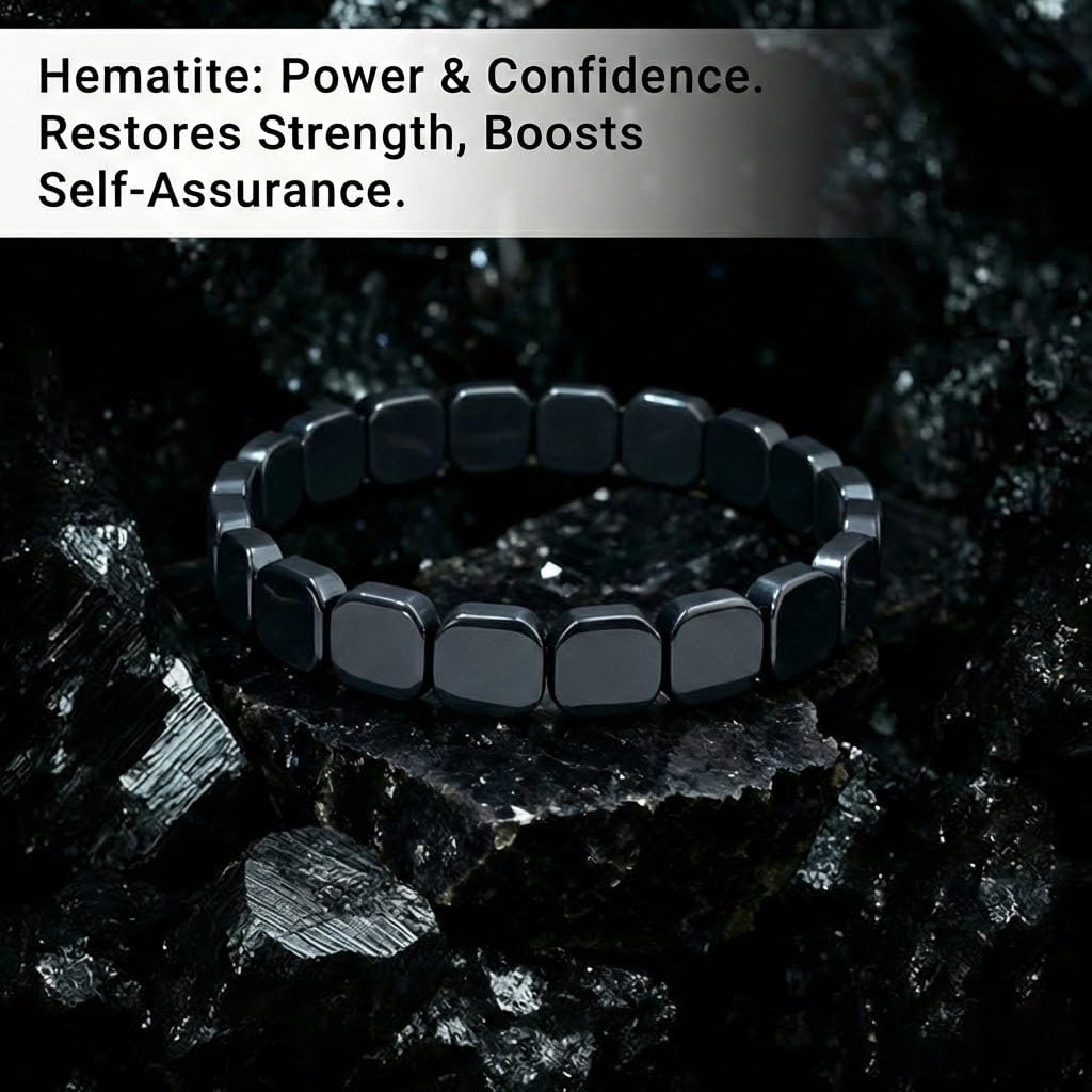 Gros plan sur les perles d hématite Jingming keji, allure moderne et qualité.