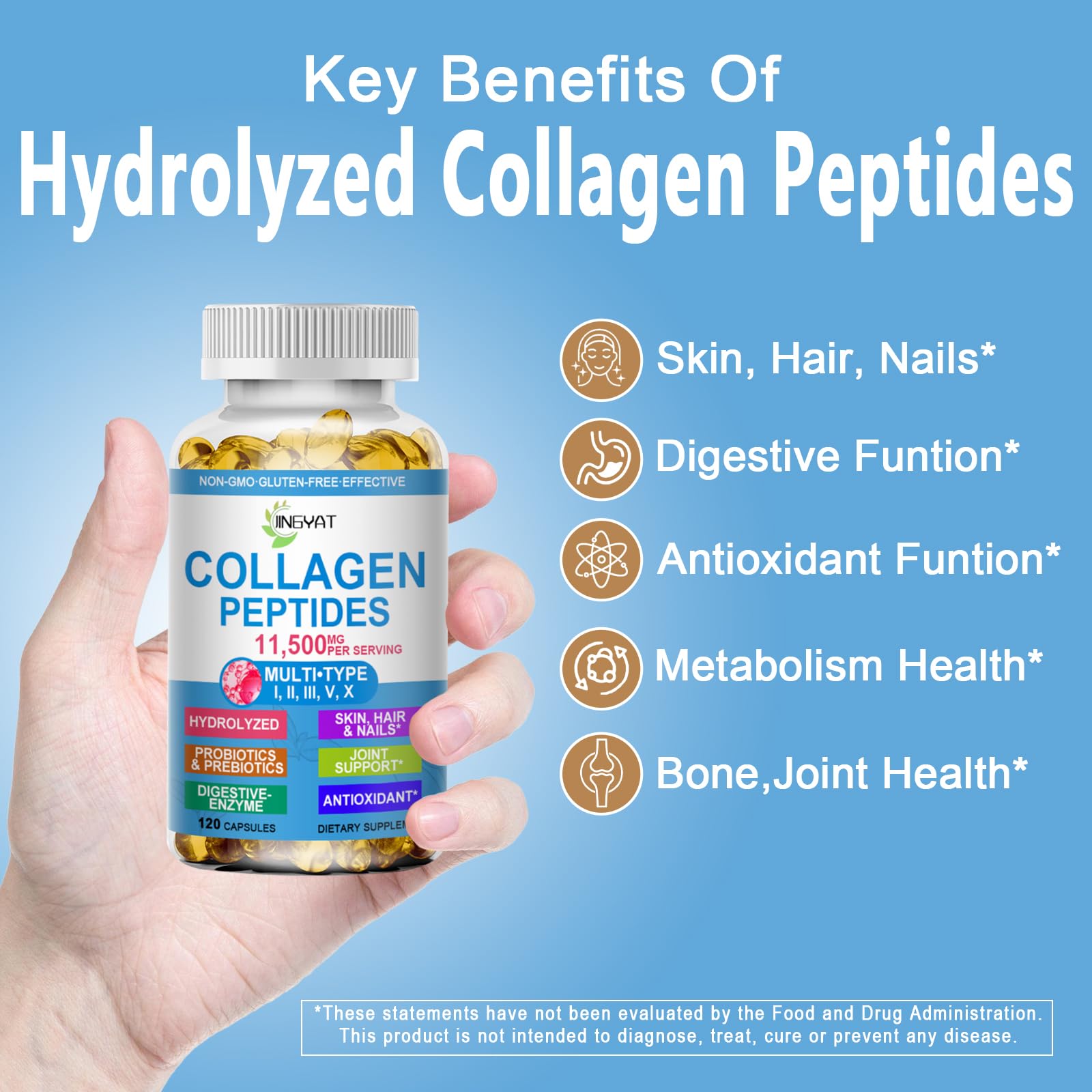 JINGYAT Collagène Softgels soutien articulation mobilité au quotidien
