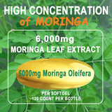 JINGYAT Moringa Softgels : capsule ouverte révélant texture douce et facilité d'ingestion