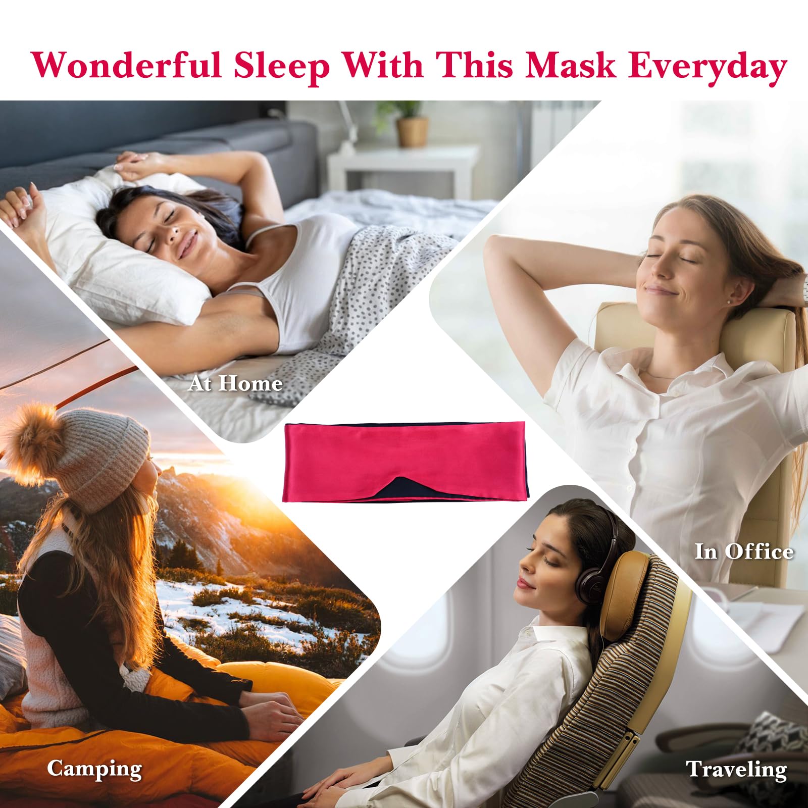JISEN masque yeux satin pour méditation: facilite la détente.