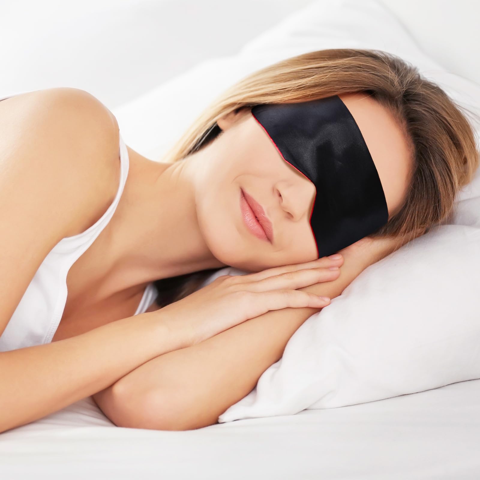 JISEN masque yeux satin voyage: léger et compact pour avion et hôtel.