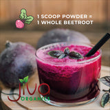 Poudre Jiva Organics de betterave bio se dissout facilement dans l eau.