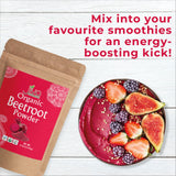 Poudre de betterave bio Jiva Organics sans OGM et vegan.