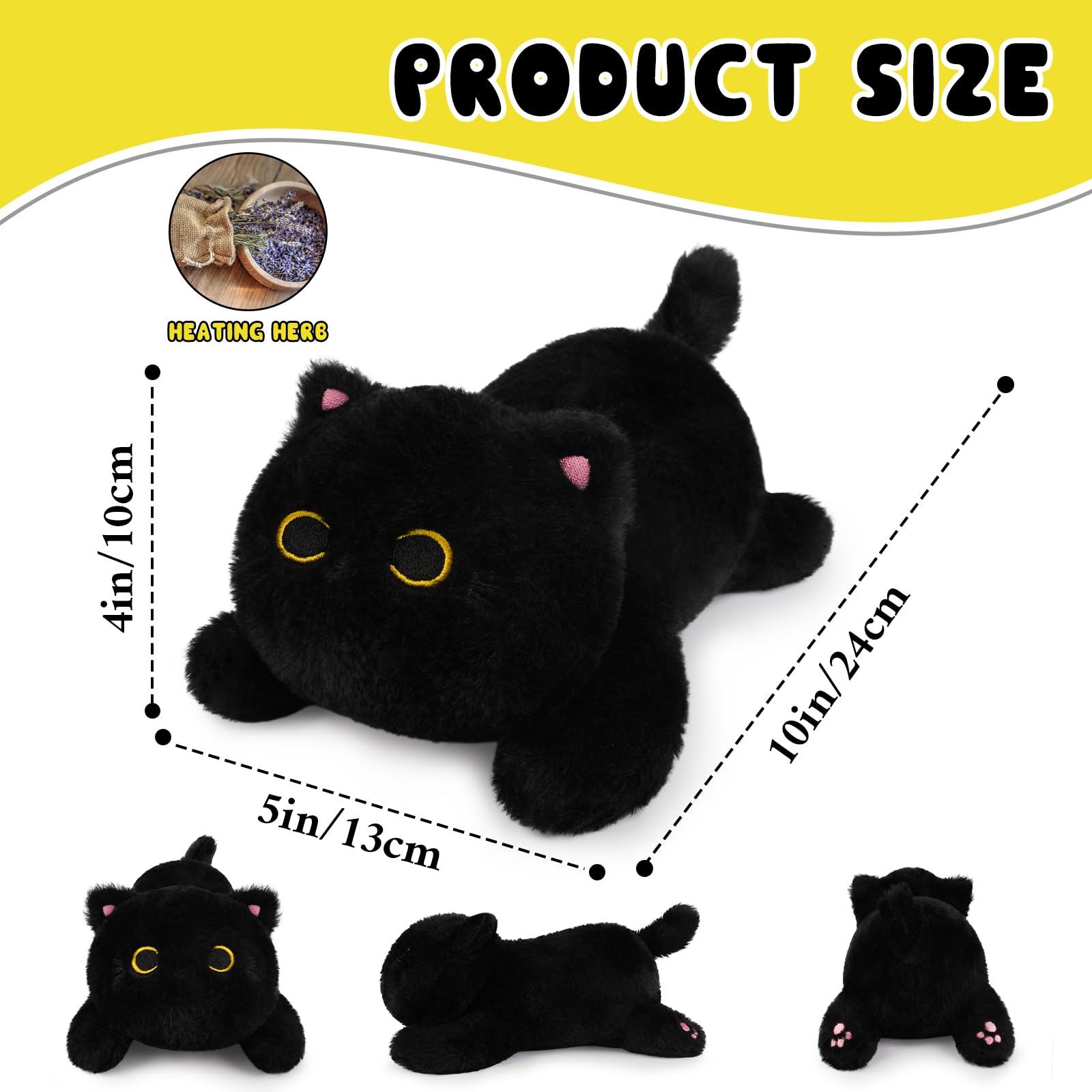 Peluche JIZWPOOM chat noir réfrigérée pour une sensation fraîche