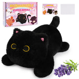 Peluche chauffante JIZWPOOM chat noir pour un réconfort chaleureux