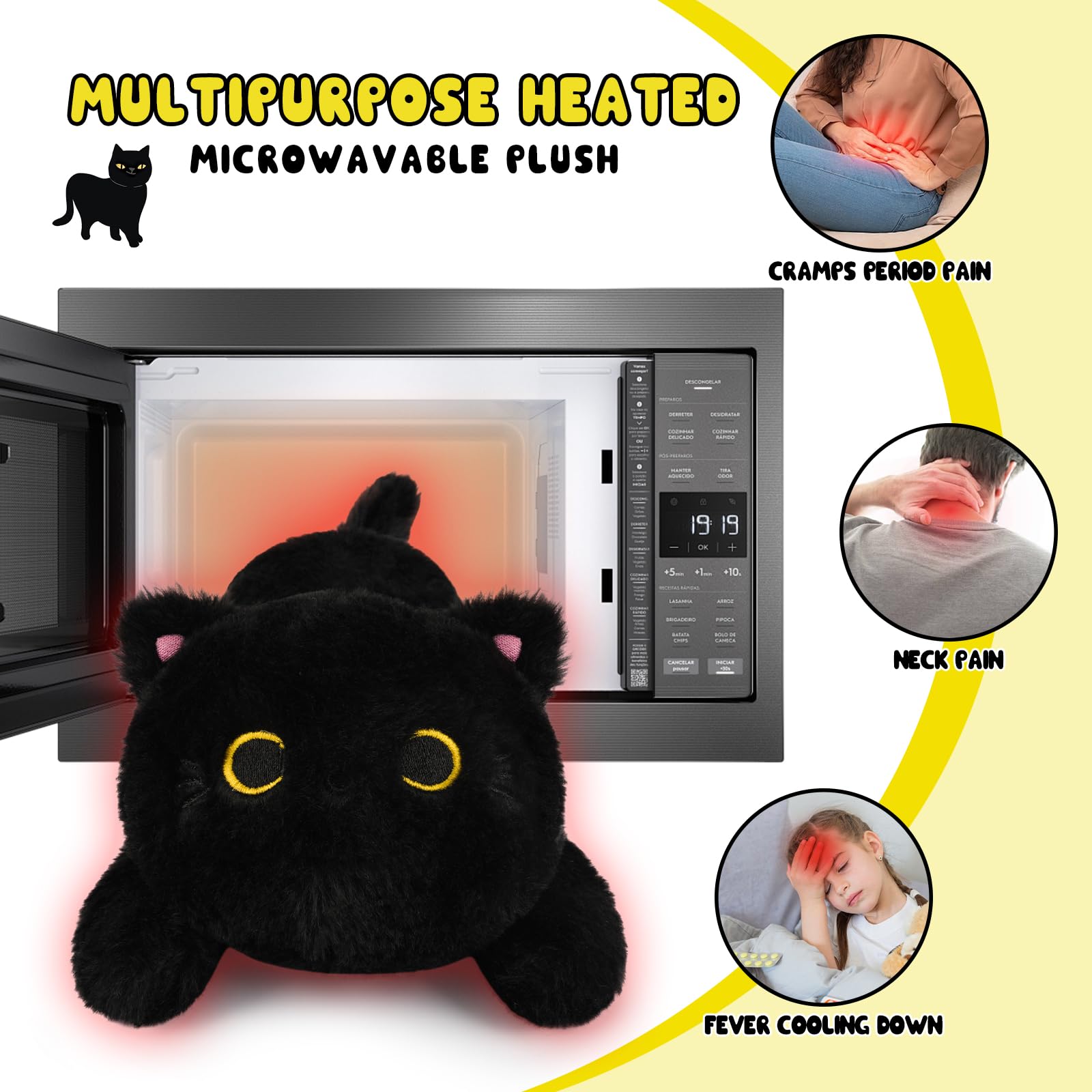 JIZWPOOM chat noir lavande pour une relaxation avant le coucher