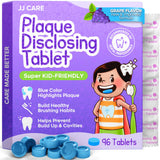JJ CARE – emballage individuel des tablettes révélatrices pour enfants, sécurité et praticité.