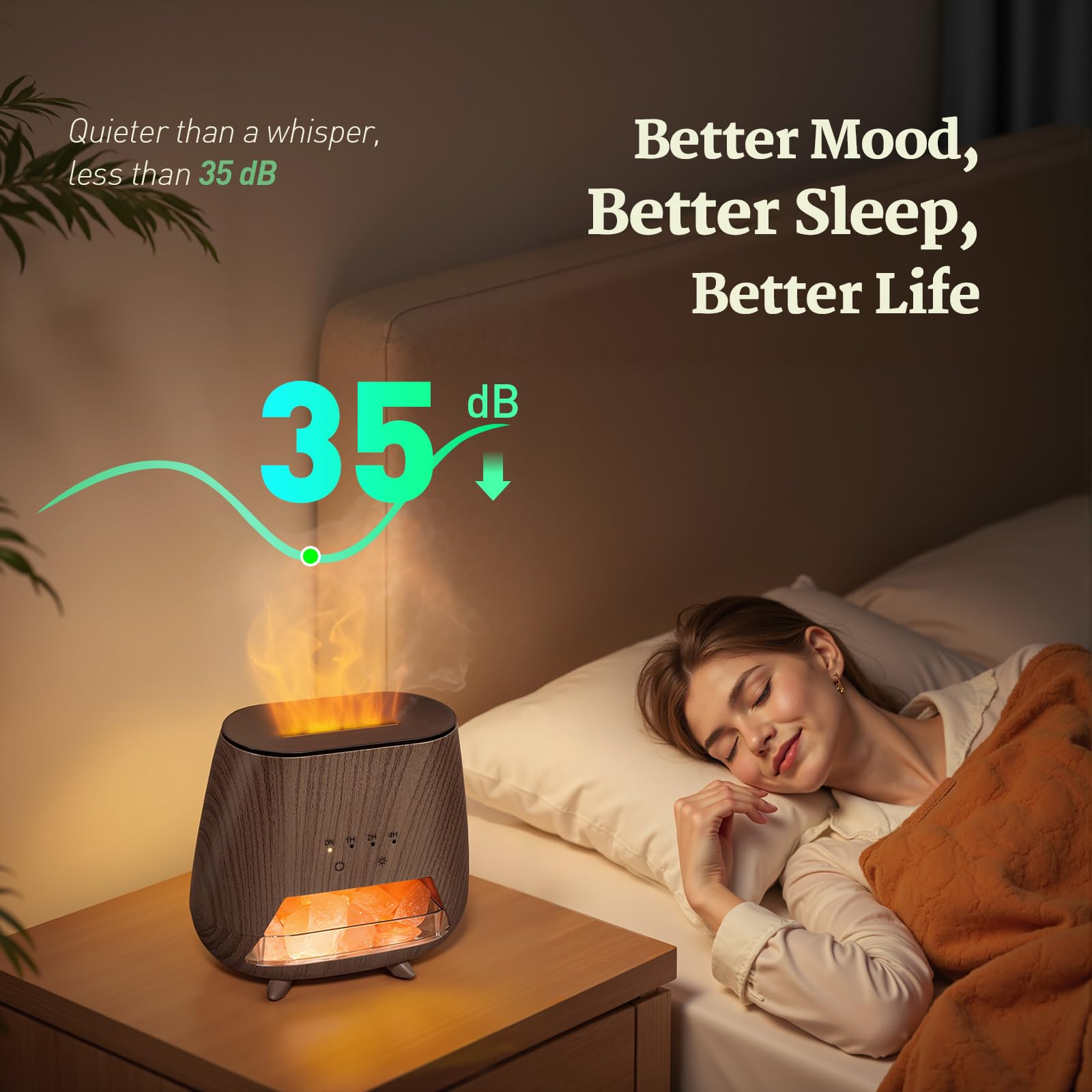 Effet flamme réaliste du JJNJJN pour une ambiance cosy.