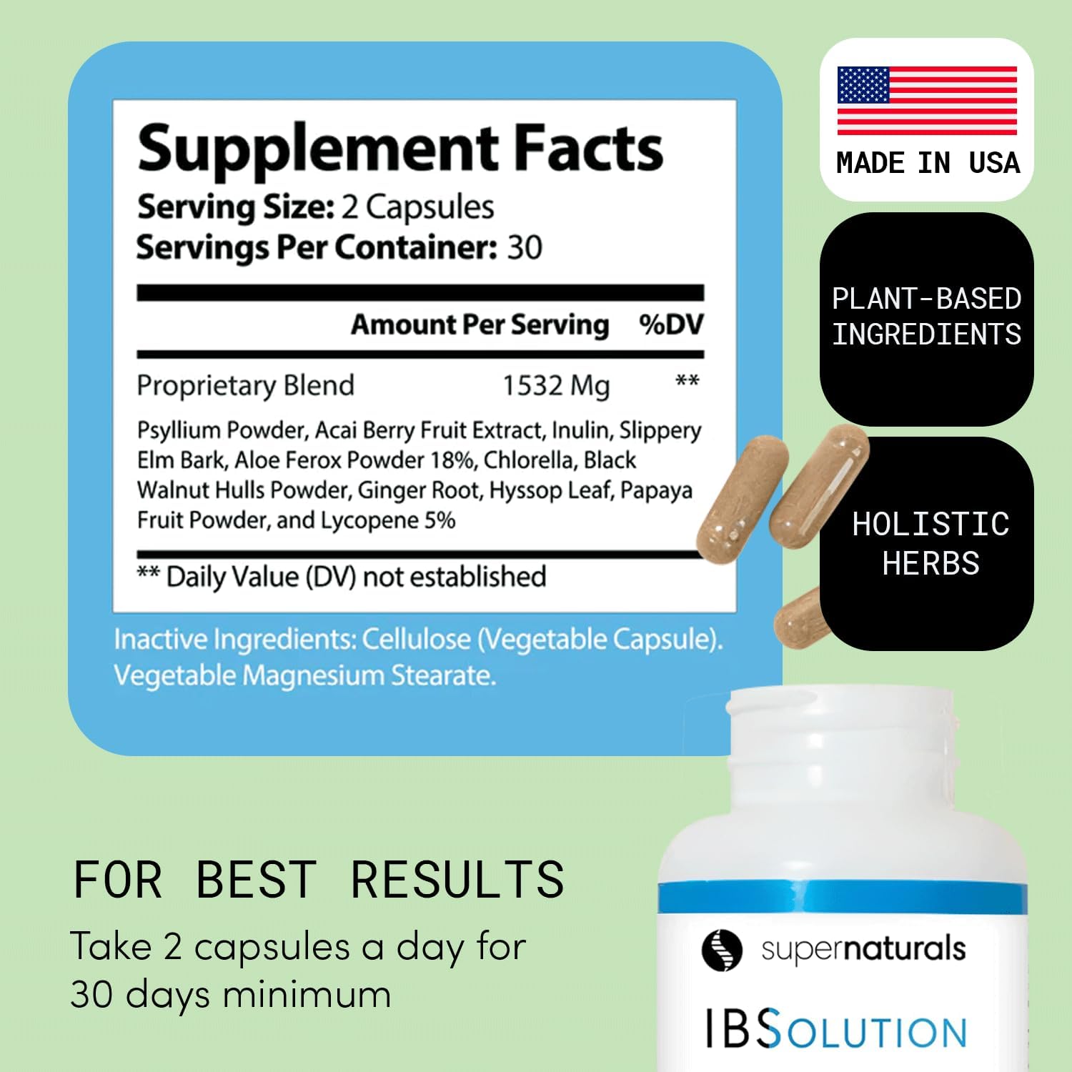 IBSolution JLM NUTRITIONALS, fibres et prébiotiques pour le transit