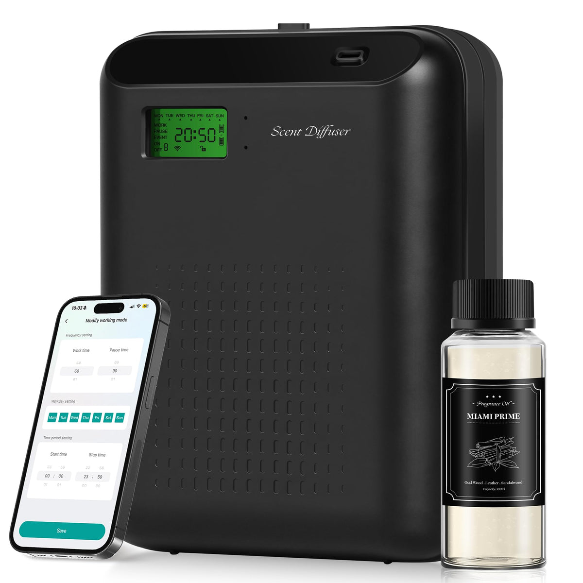 JM-X2 Pro diffuseur sans eau – kit prêt à poser sur table pour salon.