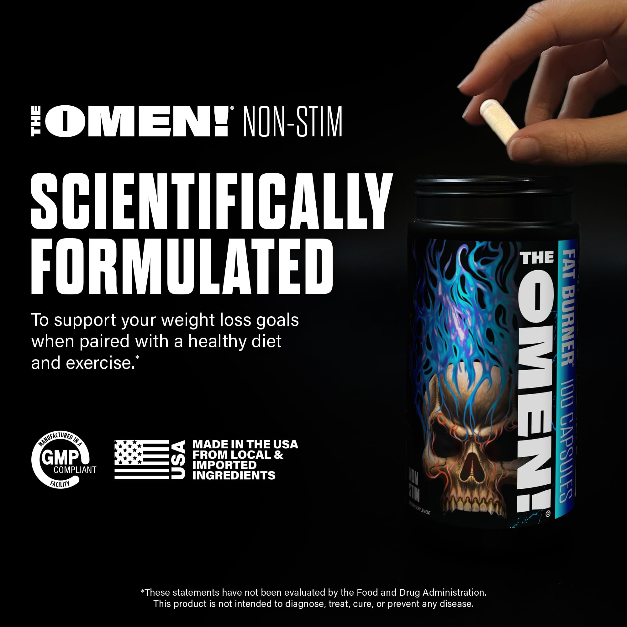 Emballage The Omen non-stimulant, pratique et respectueux de l’environnement.