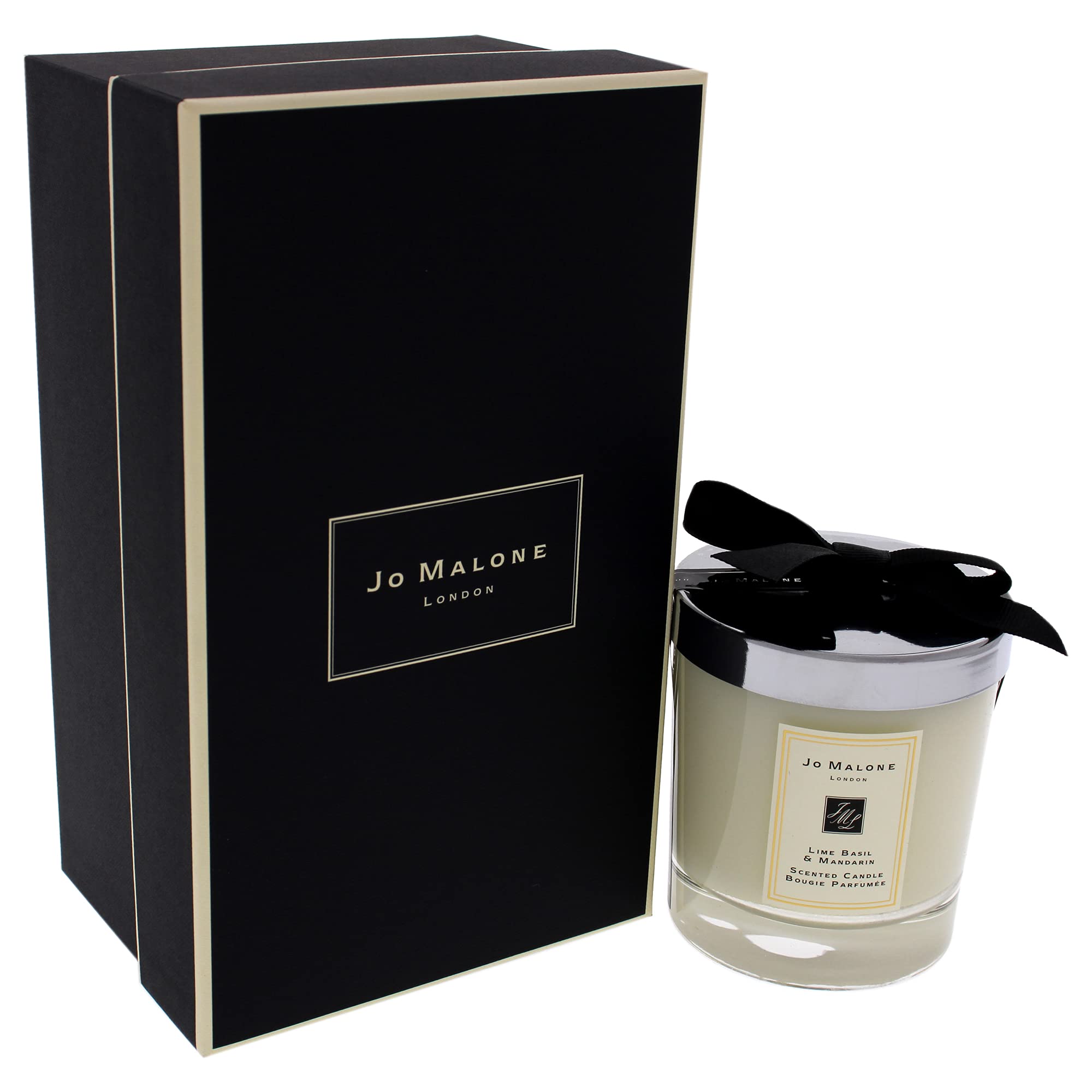 Bougie Jo Malone dans son emballage chic, prêt à offrir.