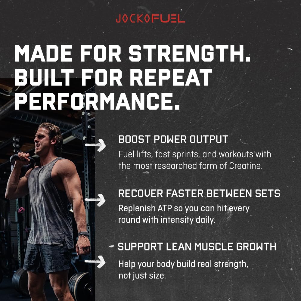 Jocko Fuel Créatine Stick Packs – dissolution rapide dans l'eau, pratique en déplacement.