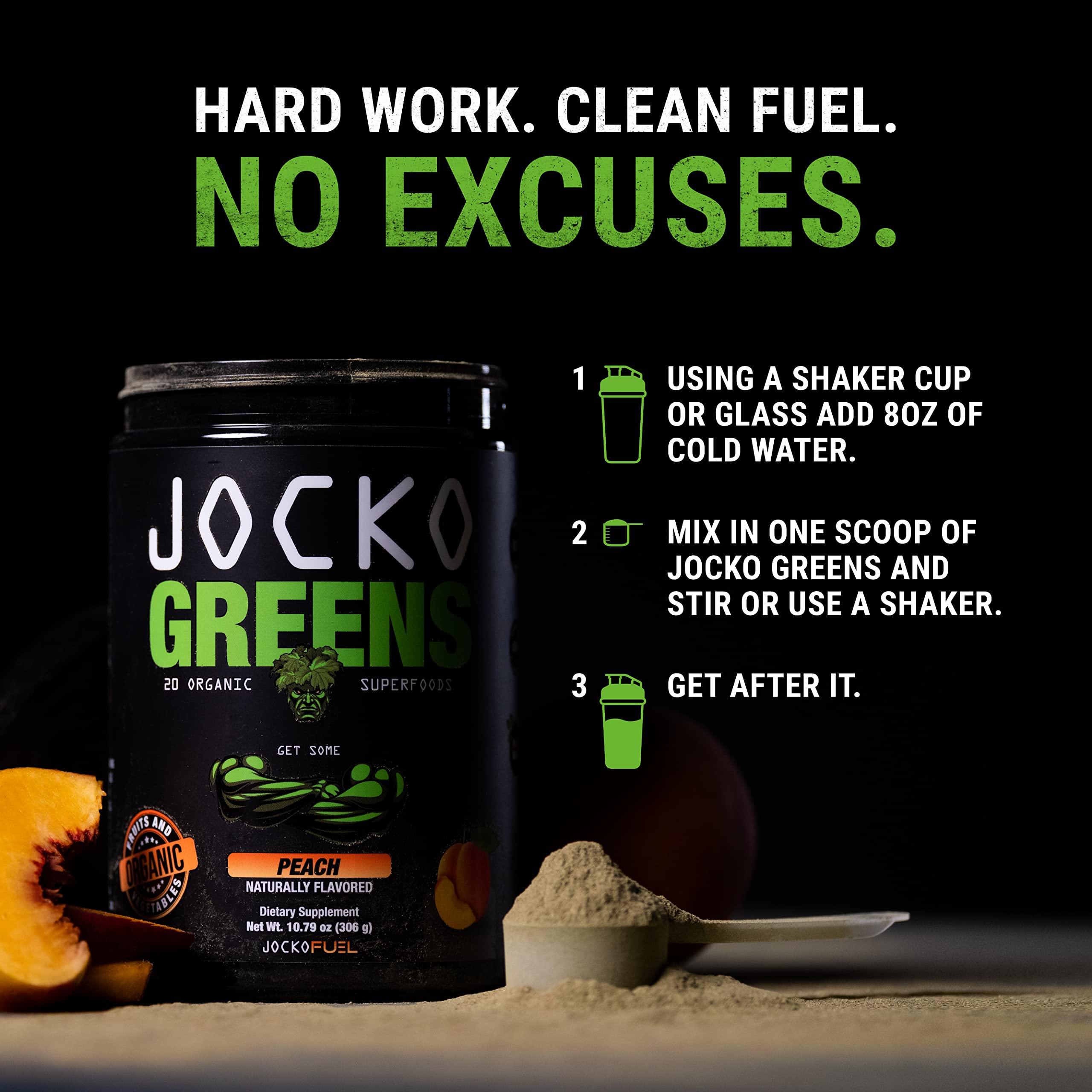 Jocko Fuel Daily Greens Powder — emballage recyclable et facilité d’utilisation