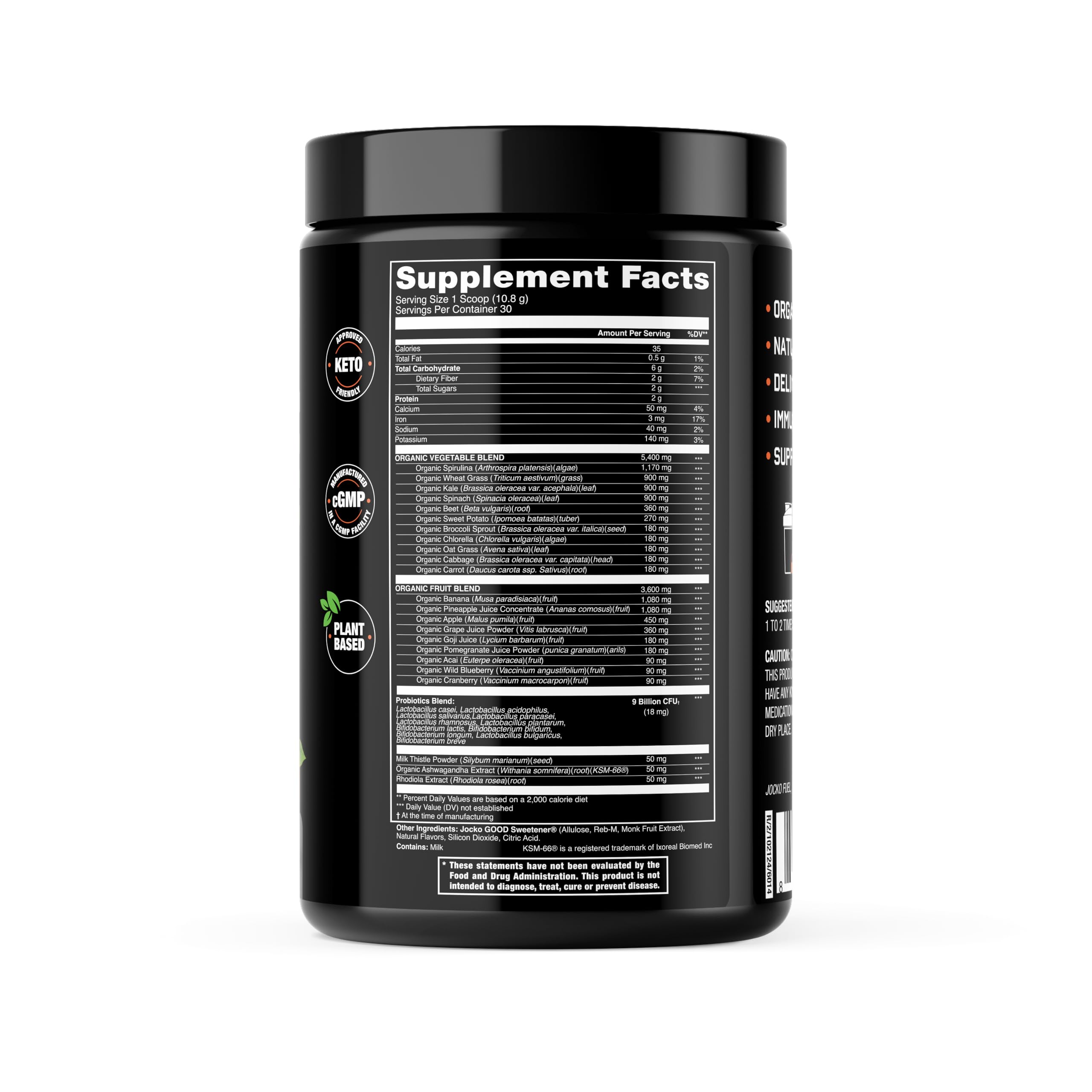 Jocko Fuel Daily Greens Powder — pelle-mesure prête à doser en toute simplicité